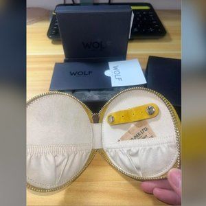 Wolf Travel Jewelry Case, Yellow, Brand New in Box